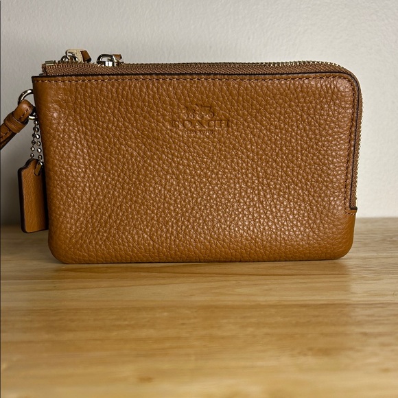 Coach Tan Leather Wristlet - Picture 1 of 7
